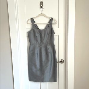 Talbots Silk Sleeveless Sheath Dress Silver NWT Size 4